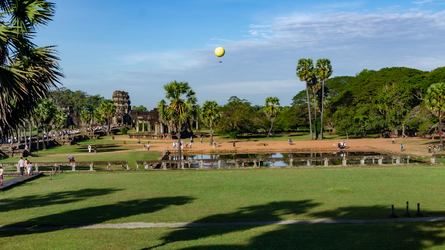 Ankor Wat reflecting pool after sunrise