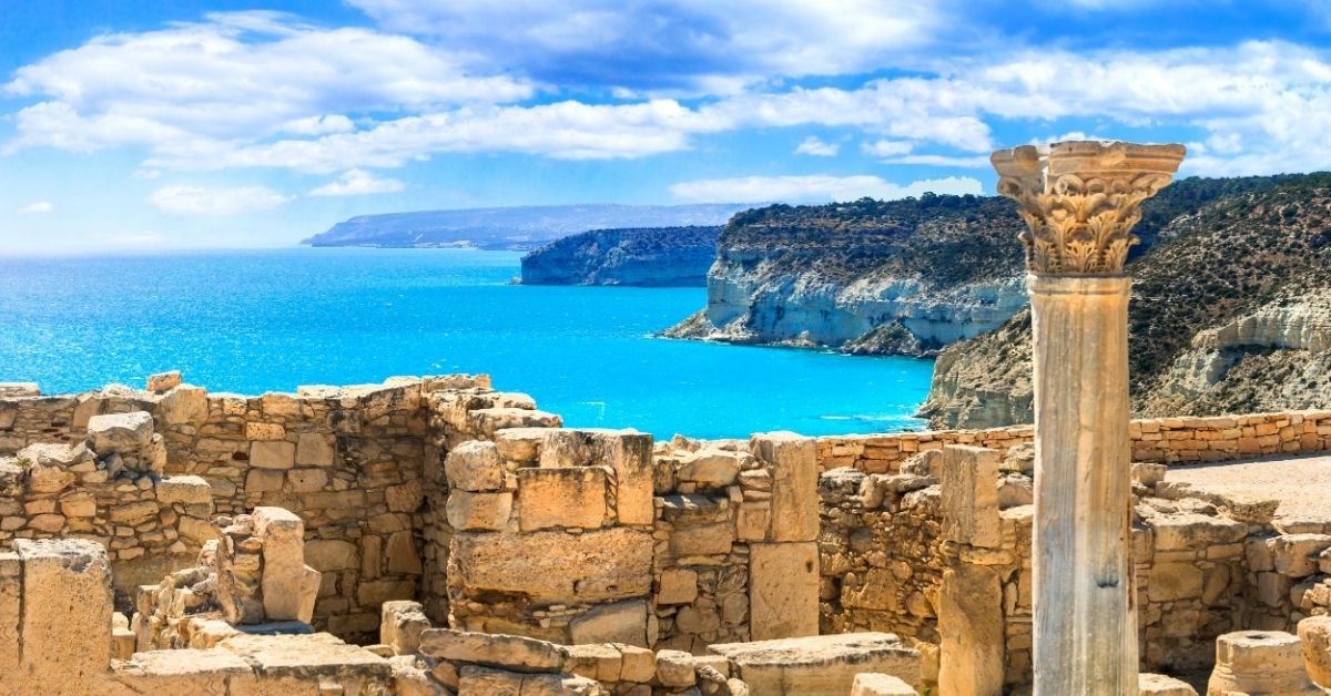 Cyprus boasts ancient ruins on cliffs overlooking the Mediterranean