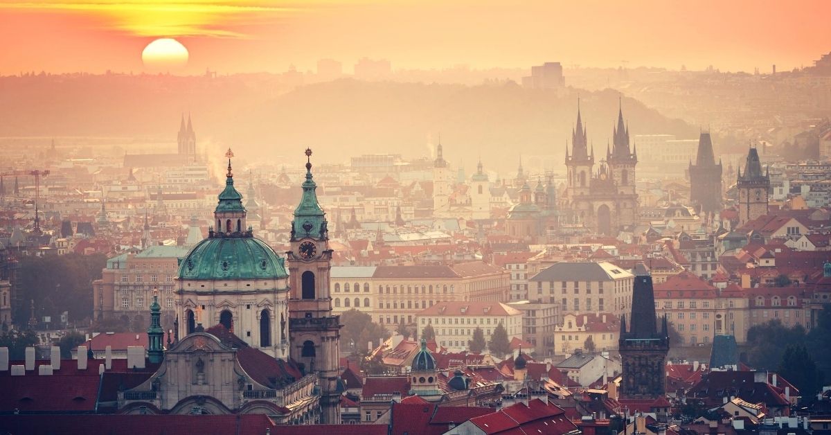 Prague, Czechia at sunrise