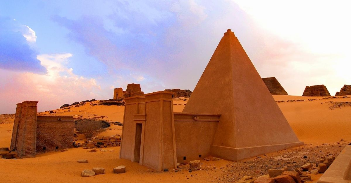group of small pyramids in the Sudan desert